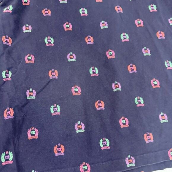 Scotch & Soda Shirt Mens Medium Polo Collar Navy Logo Preppy - Picture 4 of 9